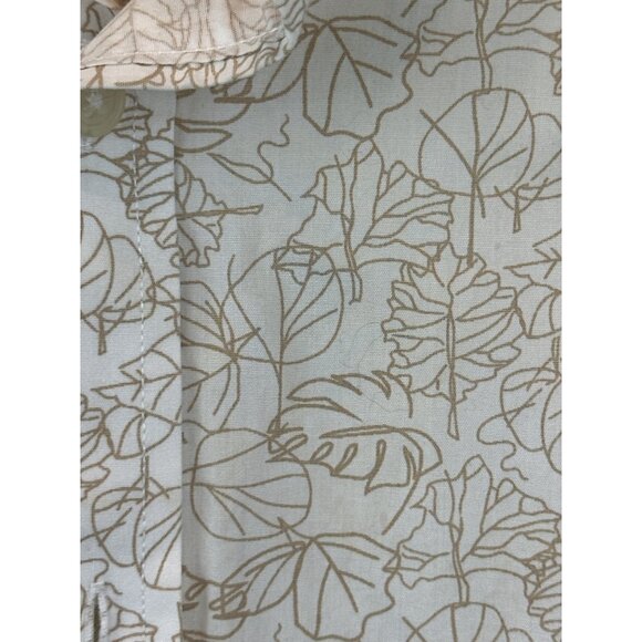 Pronto Uomo Mens XXL Beige Leaf Print Short-Sleeve Button-Up Shirt 100% Cotton - Picture 3 of 5